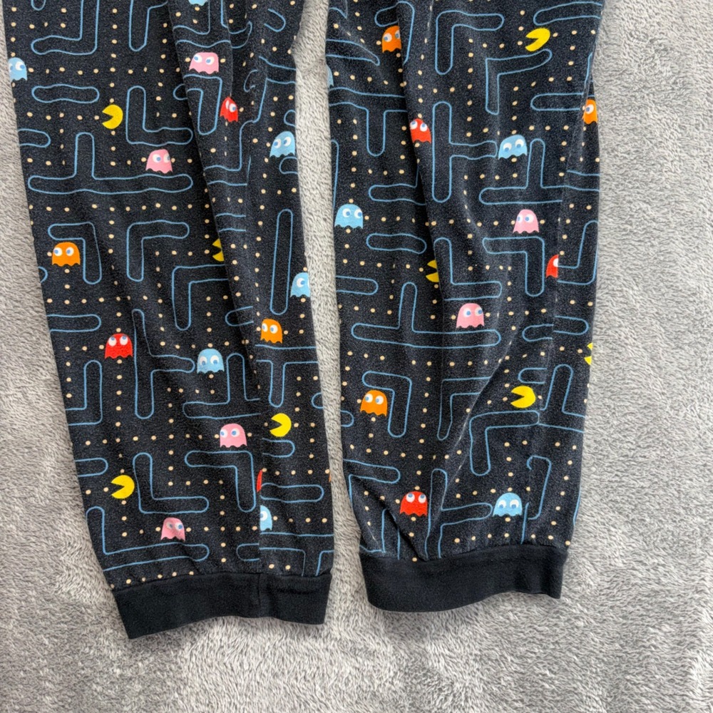 Pac-Man Pajama Pants Mens Large Black Good‎ All Over Maze Print Cotton Lounge - Picture 6 of 14